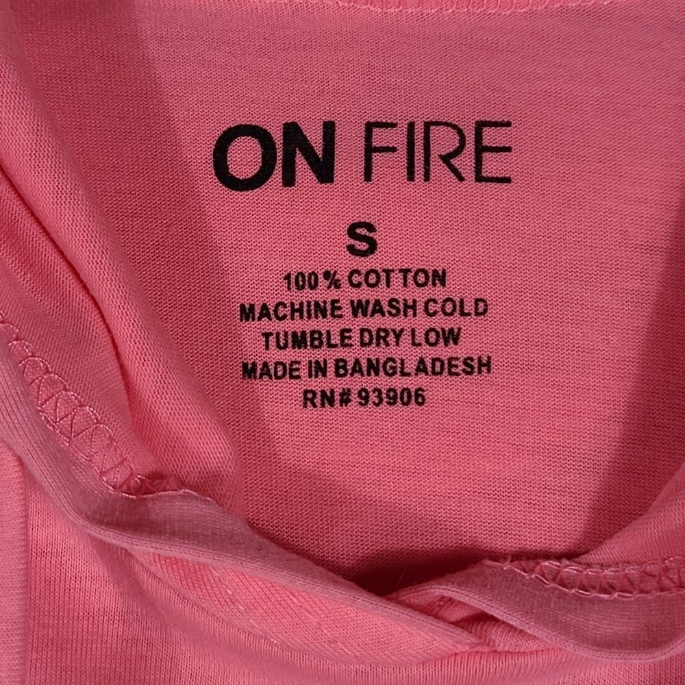 Women's On Fire Pink Love Sleeveless Hoodie Top Size Small - Picture 8 of 12